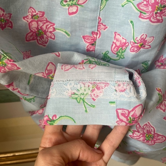 Lilly Pulitzer Floral Dress Vintage Blue Pink Floral 2 - Picture 5 of 8